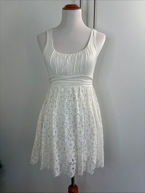 maitai Ivory Lace Scoop-Neck Mini Dress S